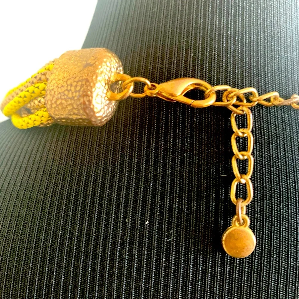 Yellow & Gold Seed Beaded Necklace